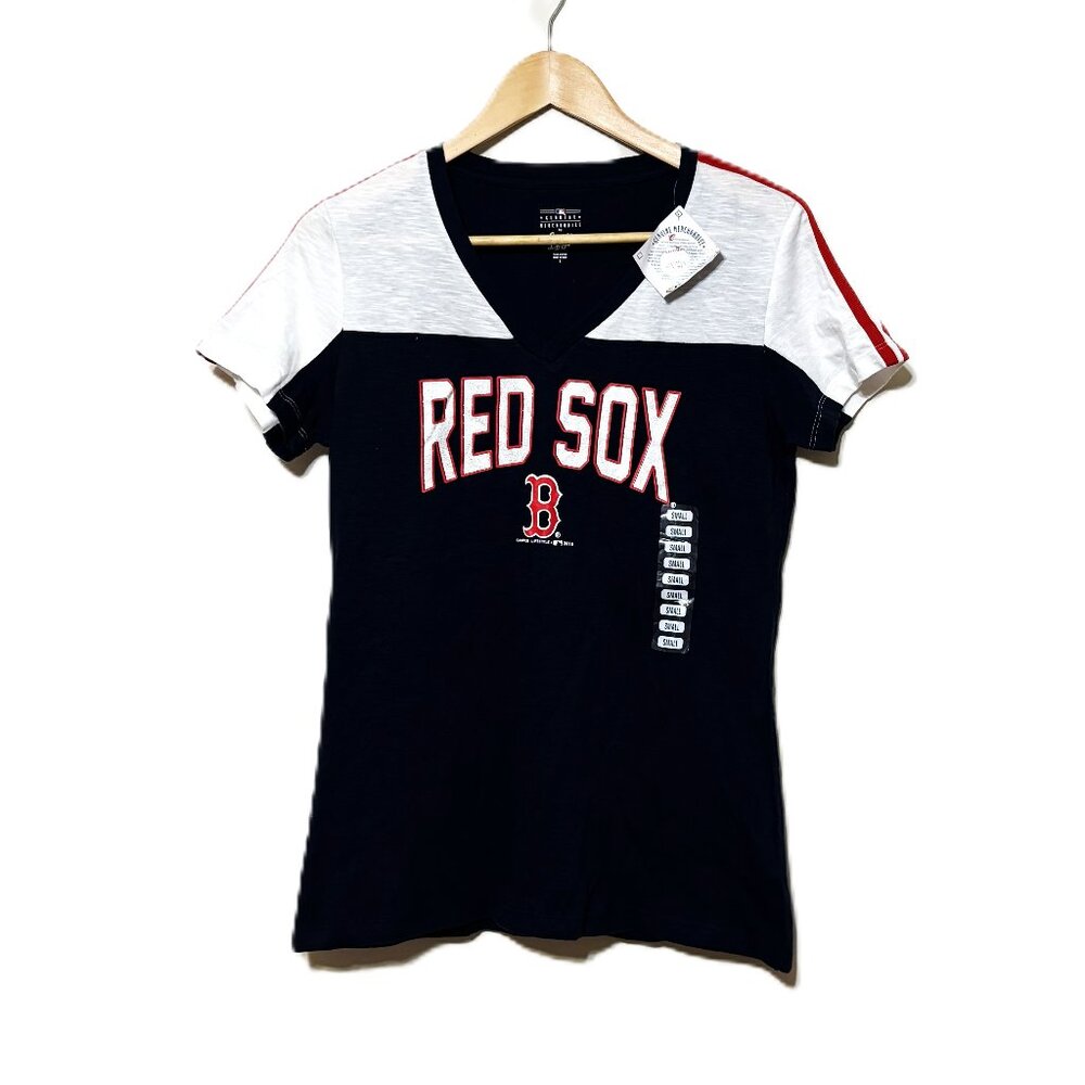 NWT Red Sox V-Neck Tee by General Merchandise, Size Small